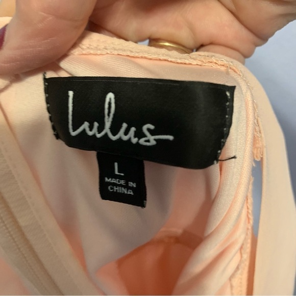 Lulu’s Forevermore Skater Lined Dress-Peach - Picture 3 of 6